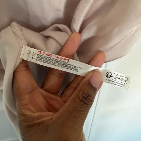 By Anthropologie Flutter-Sleeve Satin Sheath Dress in Light Sand - Picture 9 of 9